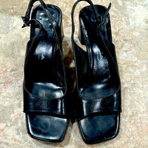 Via Spiga 6m black block heels made in Italy